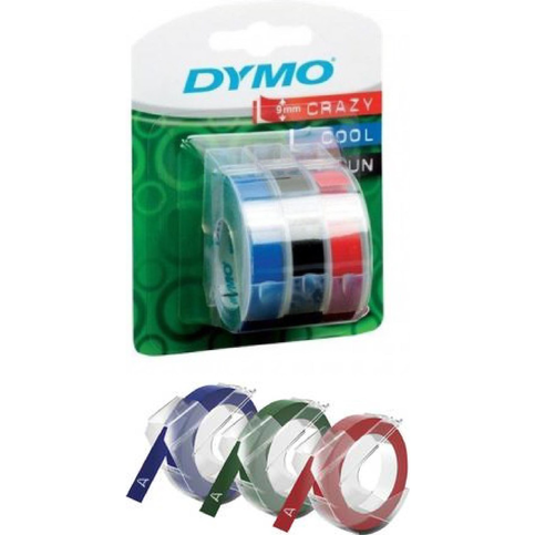 Dymo Kabartma Şerit 9Mmx3M Siyah-Kırmızı-Mavi 3Lü Blister - 1