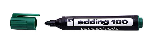 EDDİNG 100 PERMANENT MARKÖR KOLİ KALEMİ YUVARLAK UÇ YEŞİL - 1