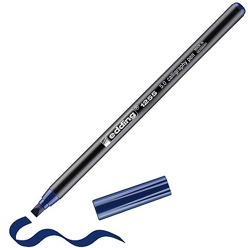 EDDİNG 1255 KALİGRAFİ KALEMİ 5mm ÇELİK MAVİ - 1