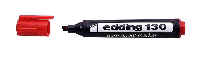EDDİNG 130 PERMANENT MARKÖR KOLİ KALEMİ KESİK UÇ KIRMIZI