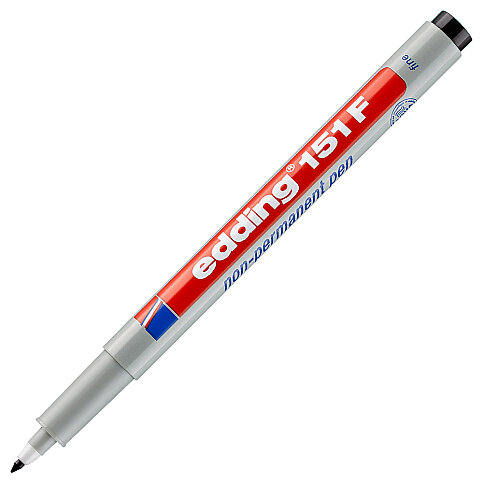 EDDİNG 151F SİLİNEBİLİR ASETAT-CD KALEMİ (NON PERMANENT) 0.6mm SİYAH - 1