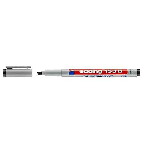 EDDİNG 153B ASETAT-CD KALEMİ 1-3mm SİYAH - 1