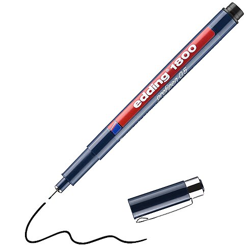 EDDİNG 1800 ÇİZİM KALEMİ 0.5mm SİYAH - 1
