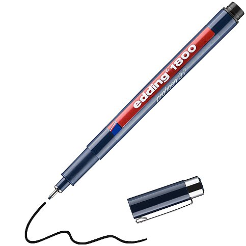 EDDİNG 1800 ÇİZİM KALEMİ 0.7mm SİYAH - 1