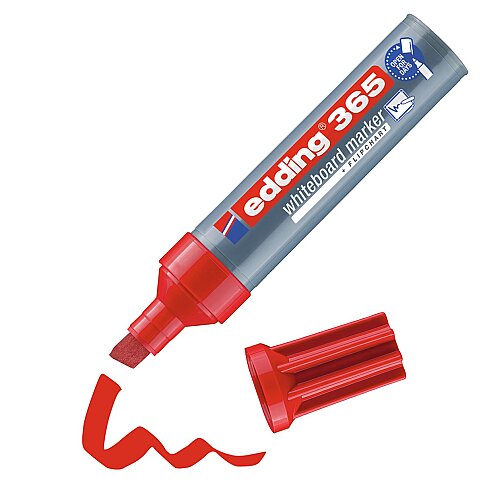 EDDİNG 365 BEYAZ TAHTA KALEMİ KESİK UÇ KIRMIZI 2-7mm - 1