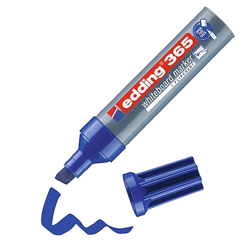 EDDİNG 365 BEYAZ TAHTA KALEMİ KESİK UÇ MAVİ 2-7mm - 1