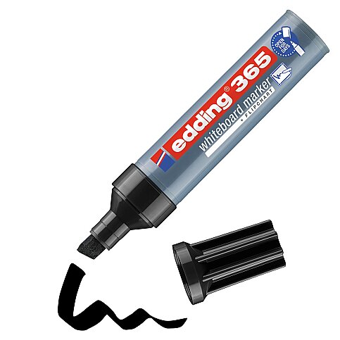 EDDİNG 365 BEYAZ TAHTA KALEMİ KESİK UÇ SİYAH 2-7mm - 1