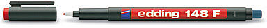 EDDİNG 148F ASETAT-CD KALEMİ 0.6mm SİLGİLİ KIRMIZI - 1