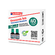 EDDİNG BT 30 TAHTA KALEM MÜREKKEBİ YEŞİL 30ml 2Lİ - EDDİNG