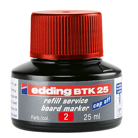 EDDİNG BTK 25 TAHTA KALEM MÜREKKEBİ KIRMIZI 25ml - 1