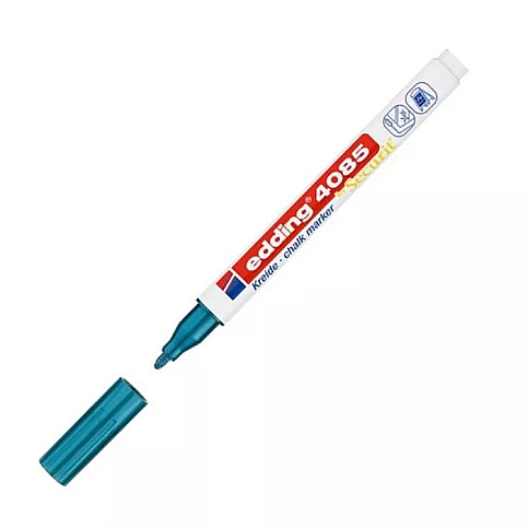 EDDİNG E-4085 LİKİT TEBEŞİR VE CAM KALEMİ METALİK MAVİ - 1