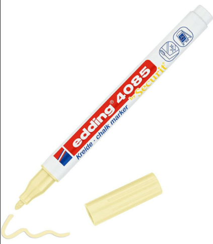Edding E-4085 Likit Tebeşir Ve Cam Kalemi Pastel Sarı - 1