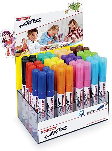 EDDİNG ED14DISP4899 FUNTASTİCS KALIN KEÇELİ KALEM 48Lİ STAND - 1