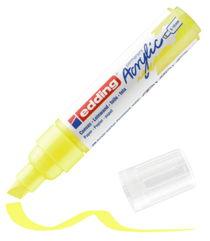 Edding Ed5000065 Akrilik Markör Kalın Uçlu 5.0-10.0Mm Fosforlu Sarı - 1