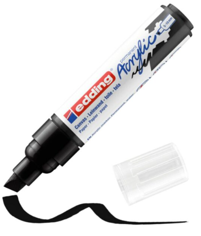 Edding Ed5000901 Akrilik Markör Kalın Uçlu 5.0-10.0Mm Siyah - 1