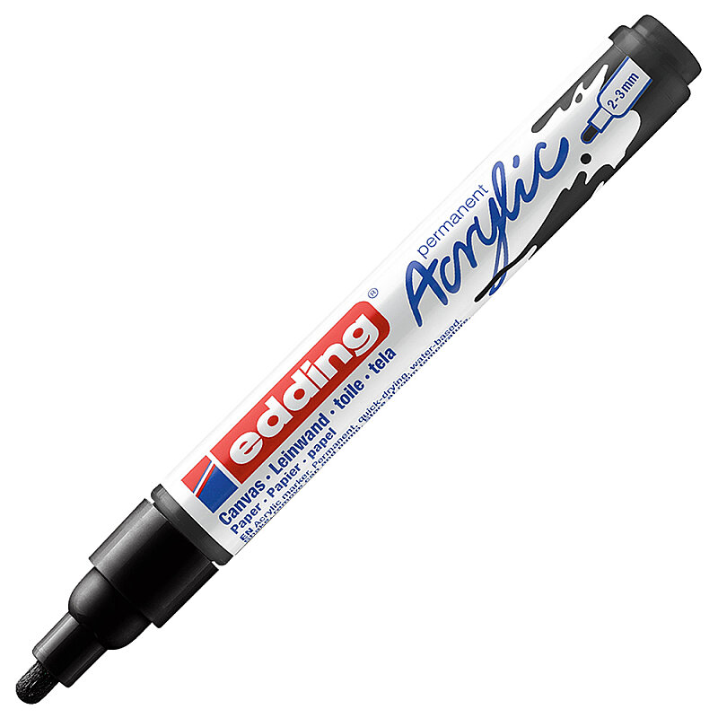 EDDİNG ED5100901 AKRİLİK MARKÖR ORTA UÇLU 2.0-3.0mm SİYAH