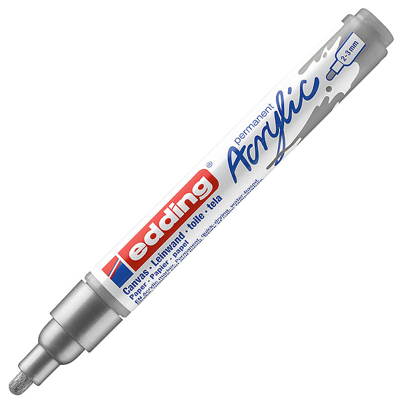 EDDİNG ED5100923 AKRİLİK MARKÖR ORTA UÇLU 2.0-3.0mm GÜMÜŞ