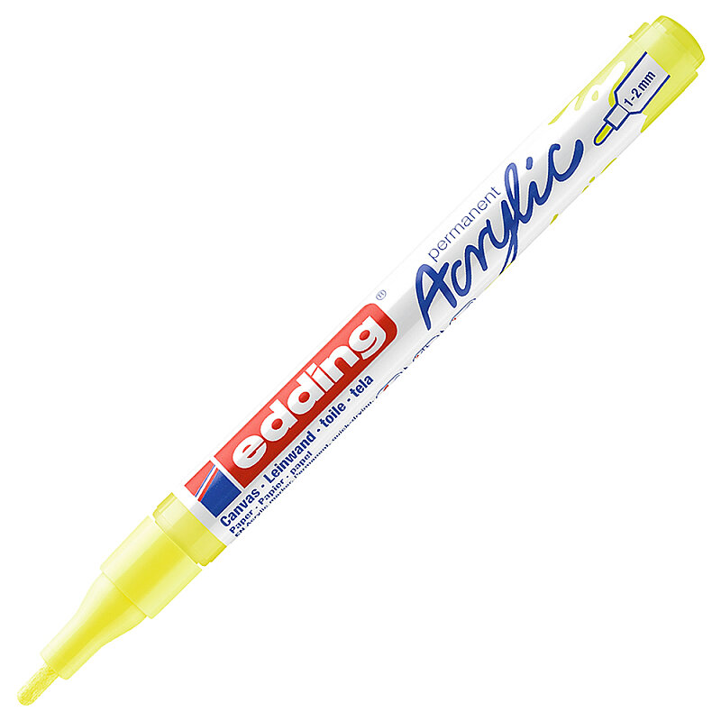 EDDİNG ED5300065 AKRİLİK MARKÖR İNCE UÇLU 1.0-2.0mm FOSFORLU SARI