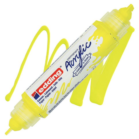 Edding Ed5400065 3D Double Liner Çift Uçlu Akrilik Markör Fosforlu Sarı - 1
