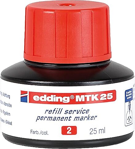 Edding Mtk 25 Permanent Markör Mürekkebi Kırmızı 25ml - 1