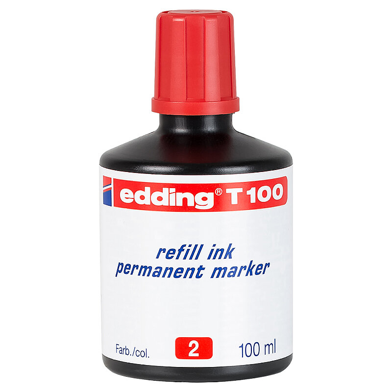 EDDİNG T100 PERMANENT MARKÖR MÜREKKEBİ KIRMIZI 100ml