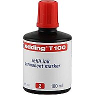 Edding T100 Permanent Markör Mürekkebi Kırmızı 100ml - 3