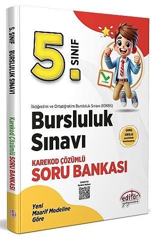 EDİTÖR YAYINEVİ 5.SINIF BURSLULUK SINAVI KAREKOD ÇÖZÜMLÜ SORU BANKASI - 1