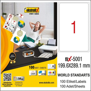 Ekstrafix 5001 Laser Etiket 199X289Mm 1X100 100 Adet - EKSTRAFİX