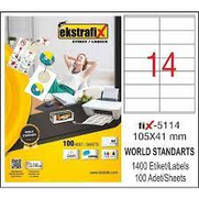 Ekstrafix 5114 Laser Etiket 105X41Mm 14X100 1400 Adet - EKSTRAFİX