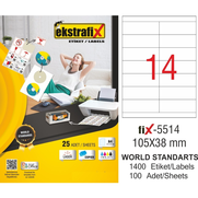 Ekstrafix 5514 Laser Etiket 105X38Mm 14X100 1400 Adet - EKSTRAFİX
