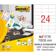 Ekstrafix 5736 Laser Etiket 70X36Mm 24X100 2400 Adet - EKSTRAFİX