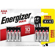 ENERGİZER MAX ALKALİN AAA İNCE KALEM PİL 4+4LÜ EM3A4+4 (BP8) - ENERGİZER