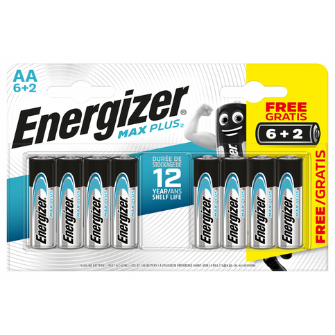 Energizer Max Plus Alkalin Aa Kalem Pil 6+2Li Emp2A6+2 (Emp2A6+2 Aa 6+2) - 1