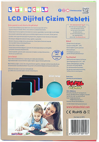 Enfal Eğitici Lcd Renkli Dijital Çizim Tableti 10 İnç (Lc-30910) - 2