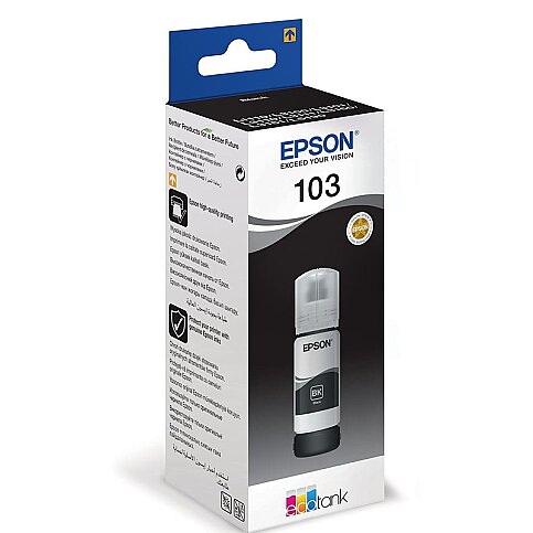 EPSON 103 C13T00S14A SİYAH MÜREKKEP KARTUŞ 65ml (L3110 L3111 L3150 L3151 L1110 L3160 L5190) - 1