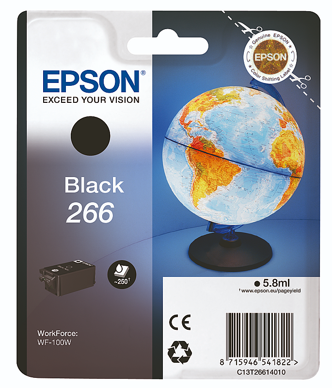 EPSON 266 C13T26614010 SİYAH MÜREKKEP KARTUŞ 6.7ml