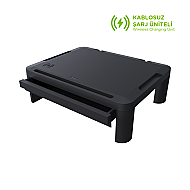 ESCRİTO ESEM540 LOME PREMİUM ÇEKMECELİ MONİTÖR YÜKSELTİCİ YÜKSEKLİK AYARLANABİLİR VE WİFİ ŞARJ ÜNİTELİ - ESCRİTO