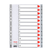 Esselte 100106 Plastik Ayraç A4 1-12 Rakam - ESSELTE
