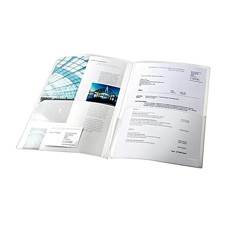 ESSELTE 17324 L POŞET DOSYA A4 ŞEFFAF 2 BÖLME 5Lİ - 1