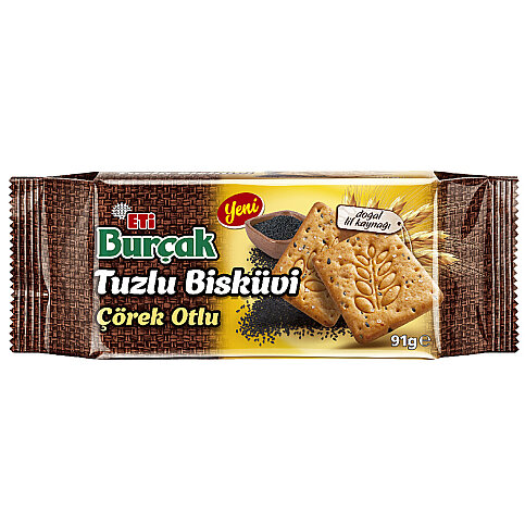 ETİ BURÇAK ÇÖREK OTLU TUZLU BİSKÜVİ 91gr - 1