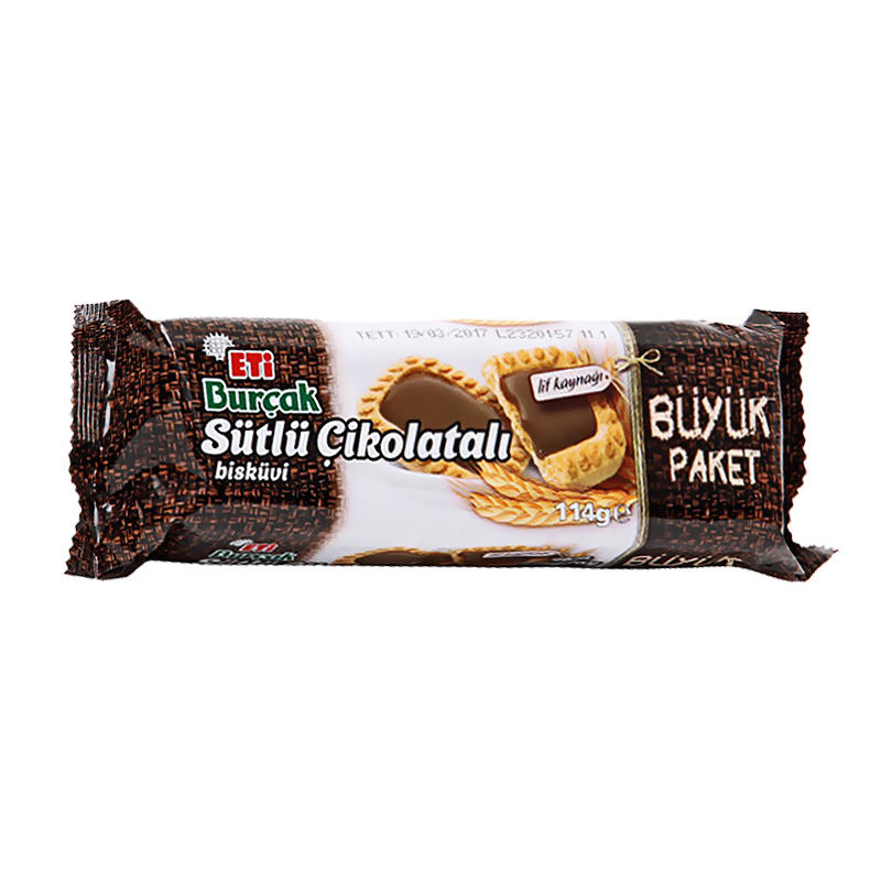 ETİ BURÇAK SÜTLÜ ÇİKOLATALI BİSKÜVİ 114gr