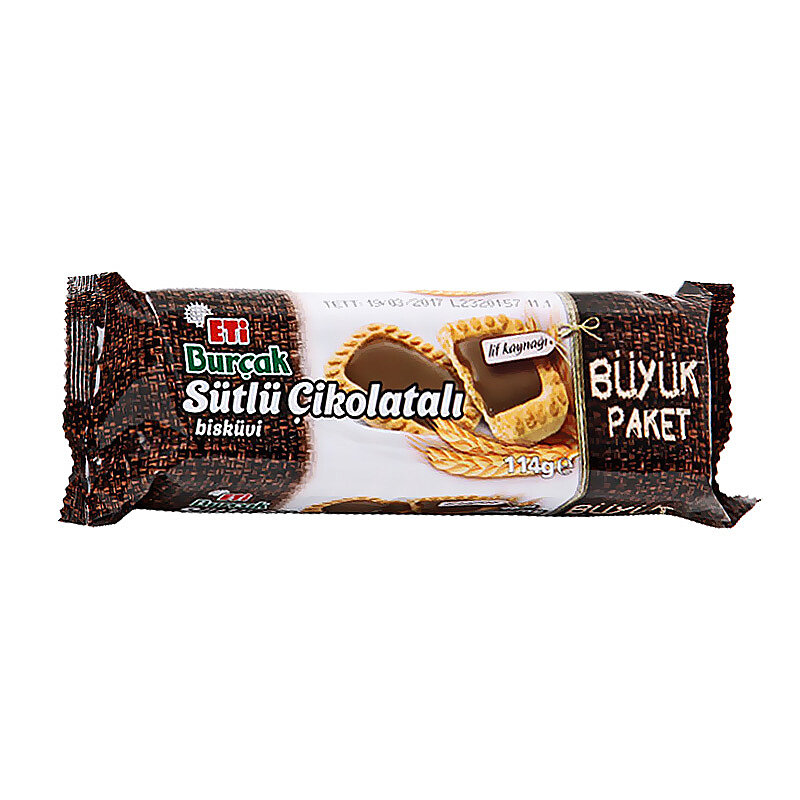 ETİ BURÇAK SÜTLÜ ÇİKOLATALI BİSKÜVİ 114gr