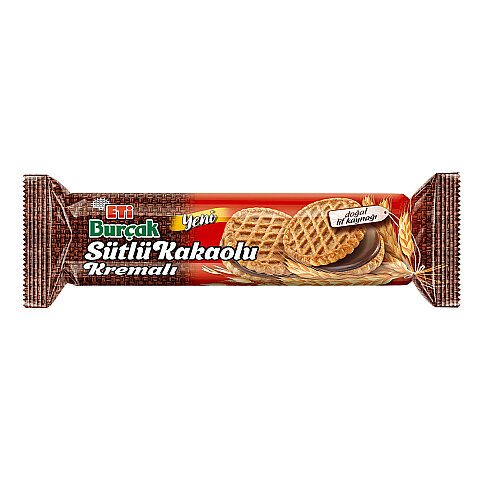 ETİ BURÇAK SÜTLÜ KAKAOLU KREMALI BİSKÜVİ 100gr - 1