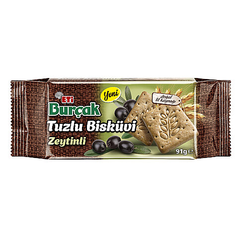 ETİ BURÇAK ZEYTİNLİ TUZLU BİSKÜVİ 91gr (9039201) - 1