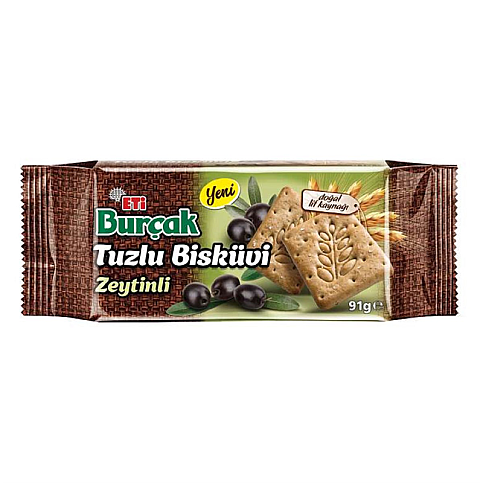 ETİ BURÇAK ZEYTİNLİ TUZLU BİSKÜVİ 91gr (9039201) - 1