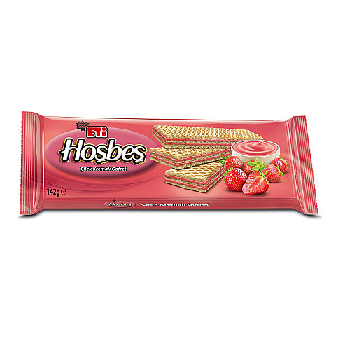 ETİ HOŞBEŞ ÇİLEKLİ GOFRET 142gr - 1