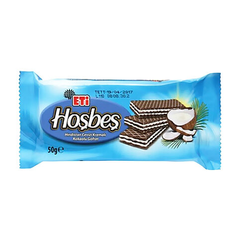 ETİ HOŞBEŞ HİNDİSTAN CEVİZİ KAKAOLU GOFRET 40gr - 1