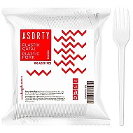 ASORTY ECONO BEYAZ PLASTİK ÇATAL 100LÜ - ASORTY