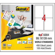 EKSTRAFİX 5004 LASER ETİKET 99.1x139mm 4x100 400 ADET - EKSTRAFİX