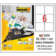 Ekstrafix 5006 Laser Etiket 99.1X93.1Mm6X100 600 Adet - EKSTRAFİX